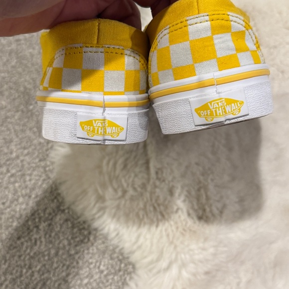 VANS Classic Slip-On Shoes Checkerboard Yellow Gold White US Women’s Size 7 - Picture 4 of 10